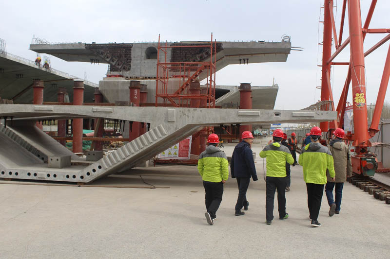 国际院组织参观学习节段预制拼装桥梁施工现场